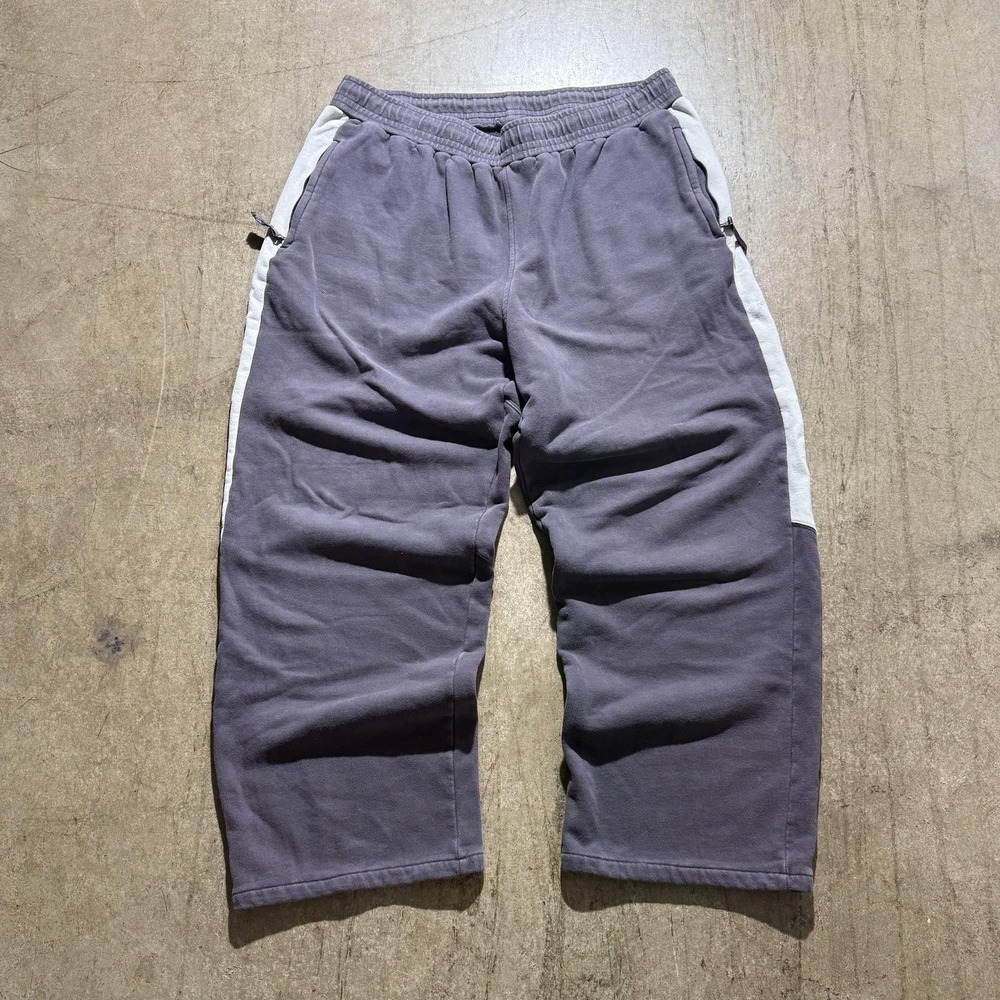 Nike Sweatpants Mens 2XL Gray Fleece Side Stripe Elastic Waist Zip Pocket
